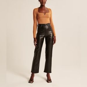 Abercrombie Leather Curve Love Ankle Straight Pant Size 27